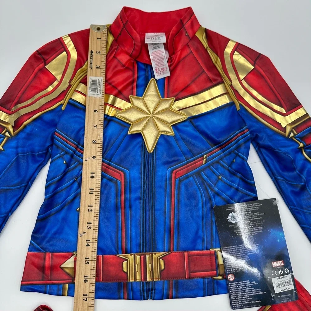 Disney Store Captain Marvel Costume Jacket with Gauntlets Kids Size 7/8 NWT Red - Picture 7 of 13